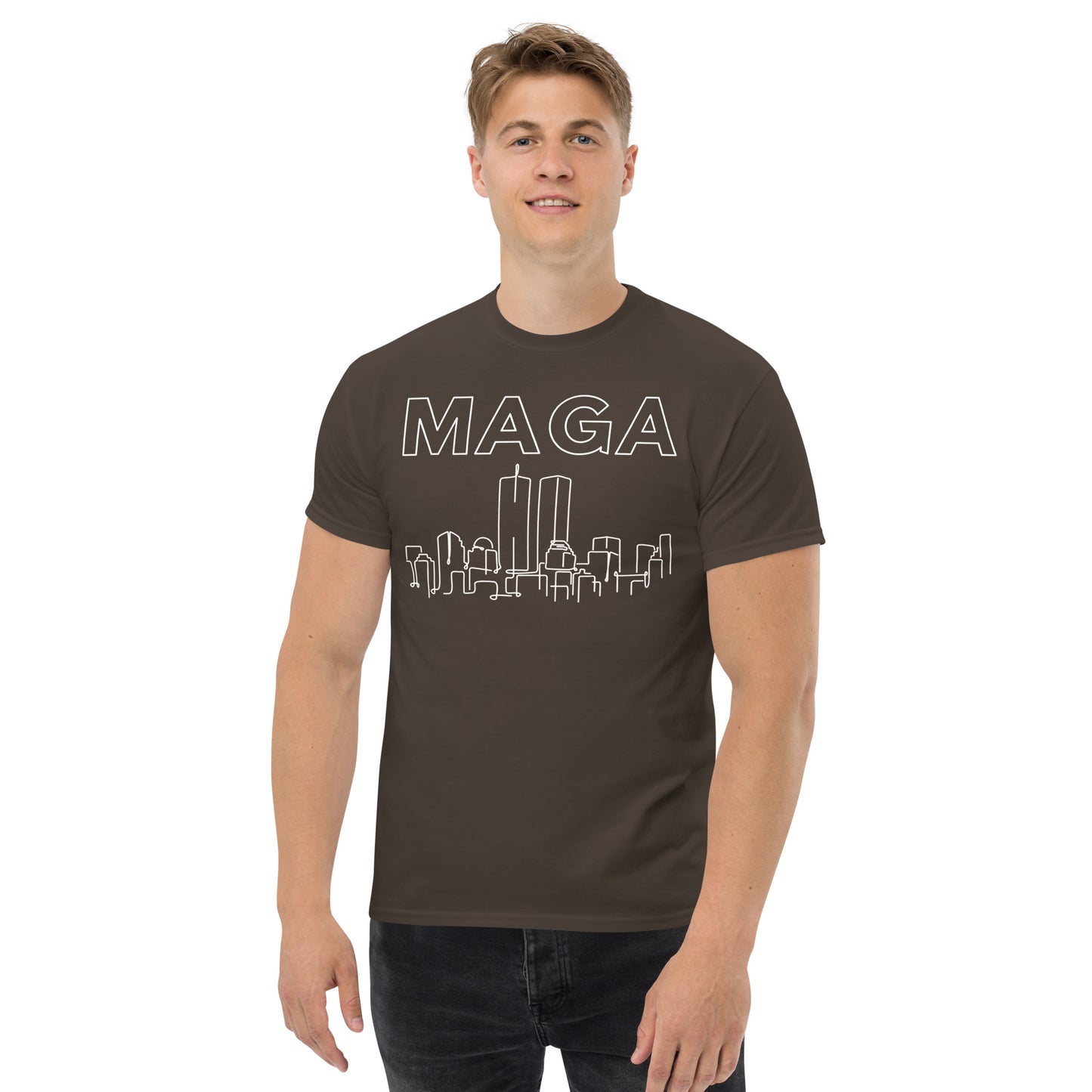MAGA WTC Tee - White on Solid