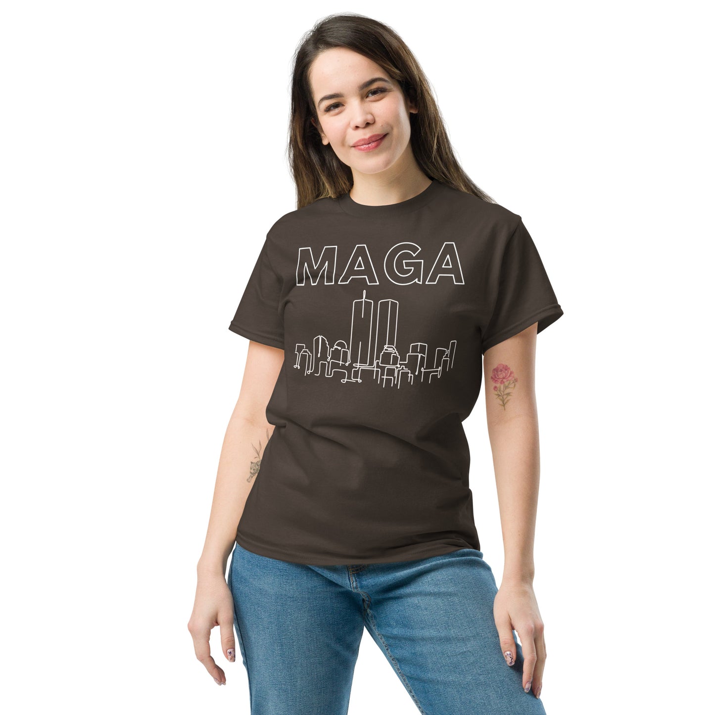 MAGA WTC Tee - White on Solid