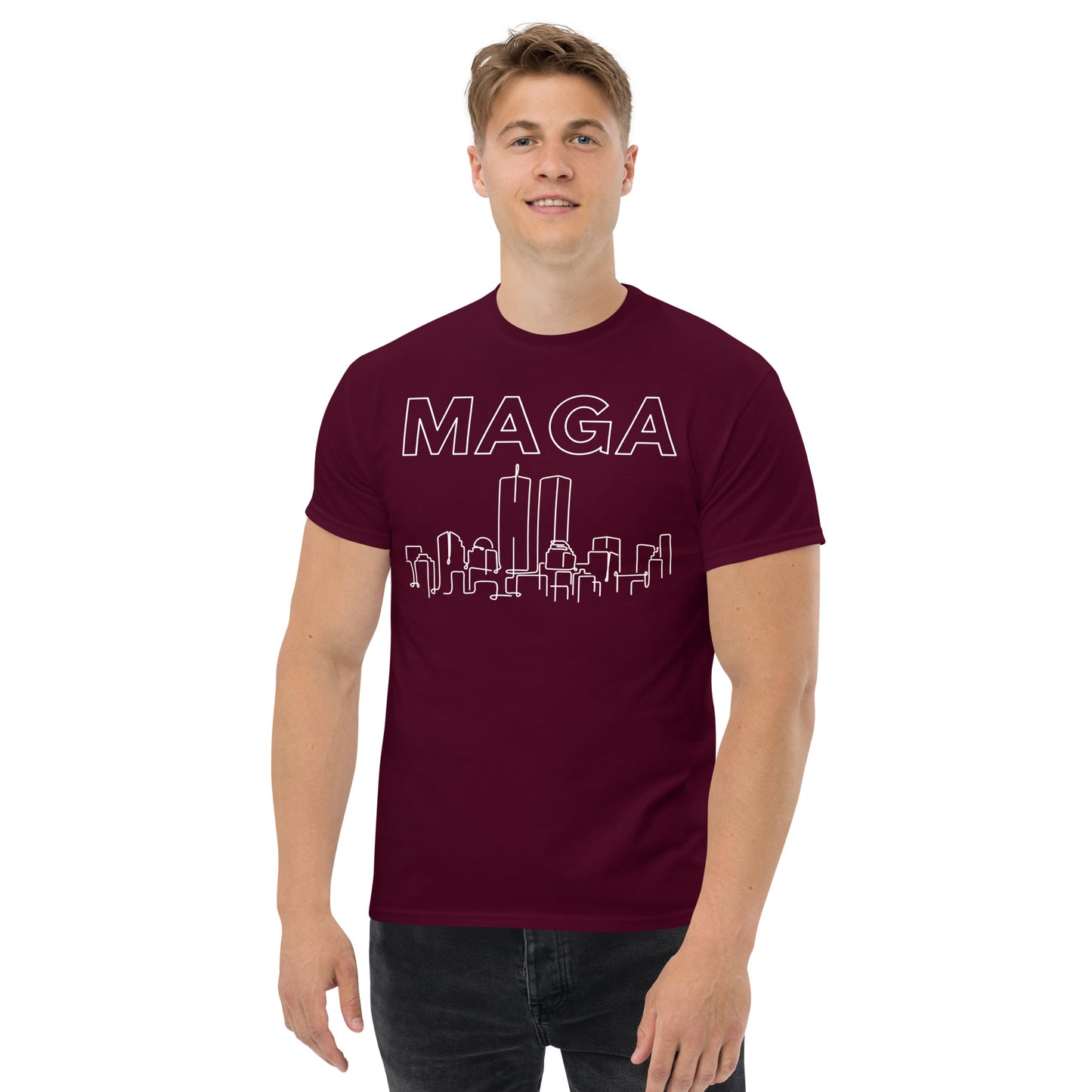 MAGA WTC Tee - White on Solid
