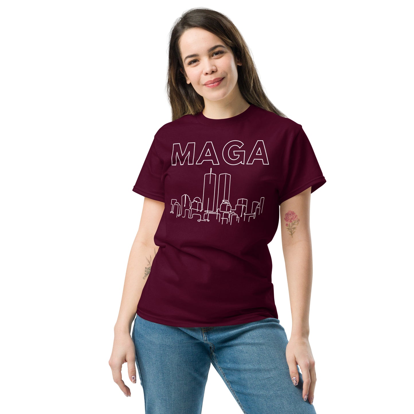 MAGA WTC Tee - White on Solid
