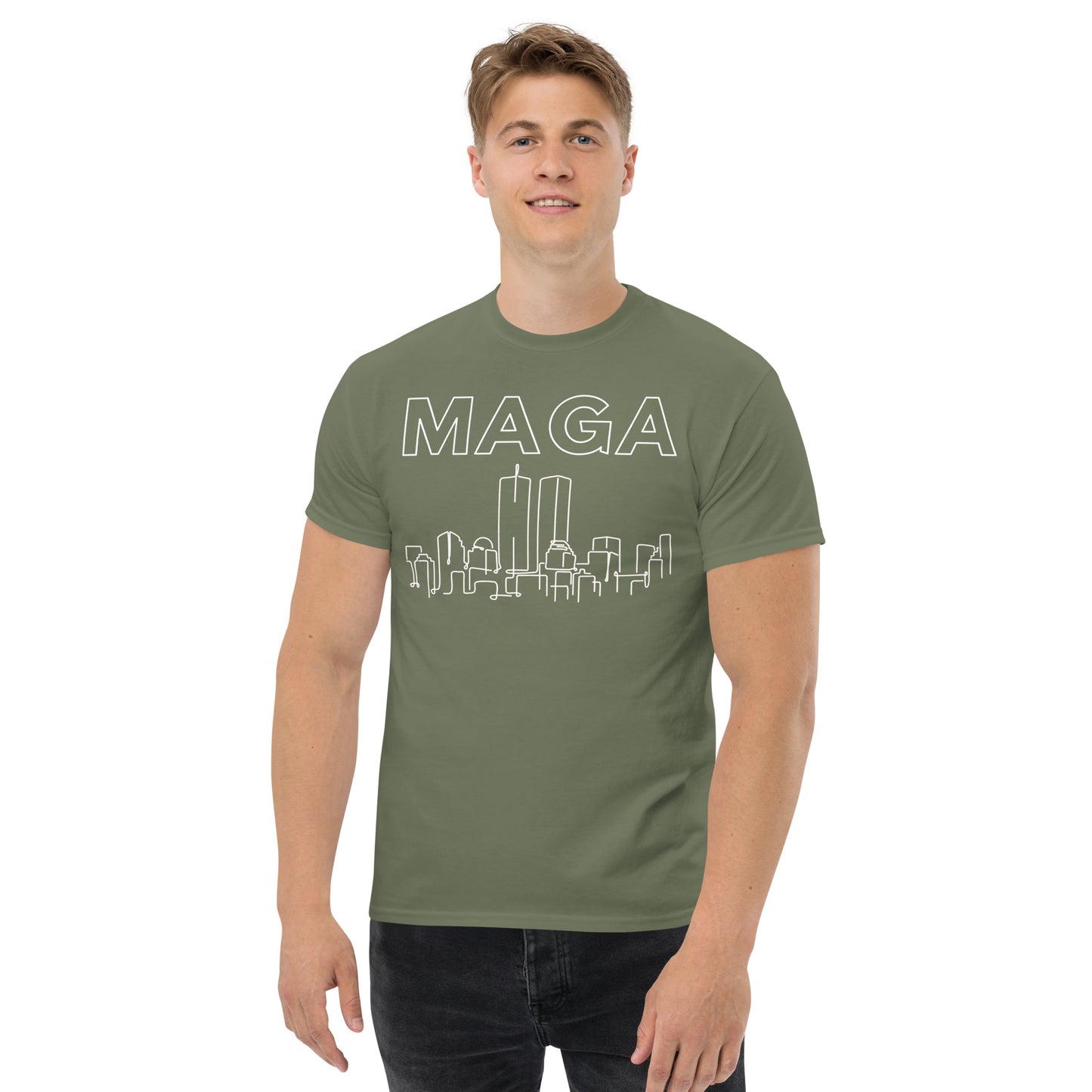 MAGA WTC Tee - White on Solid