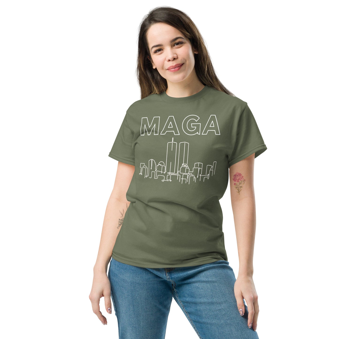 MAGA WTC Tee - White on Solid