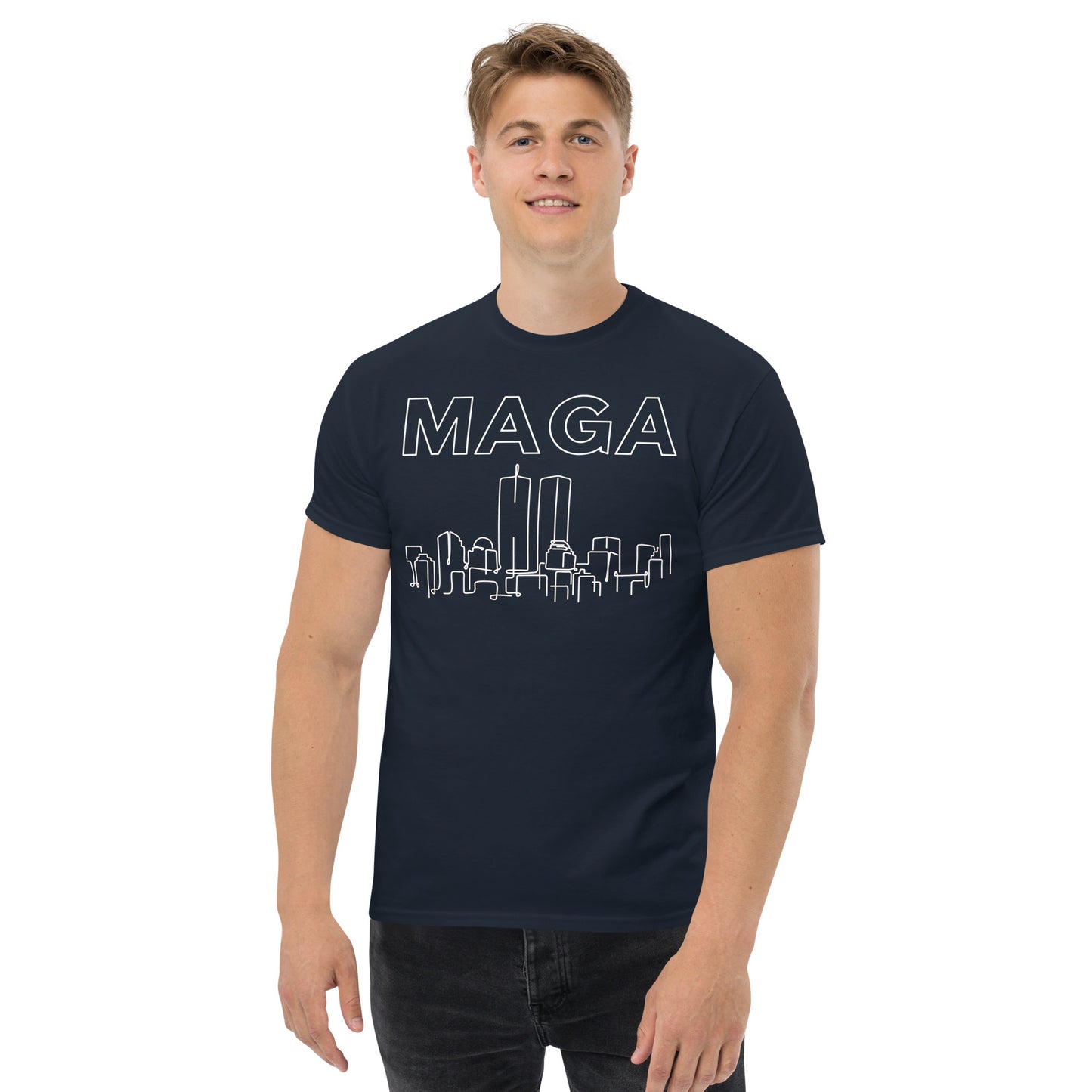 MAGA WTC Tee - White on Solid