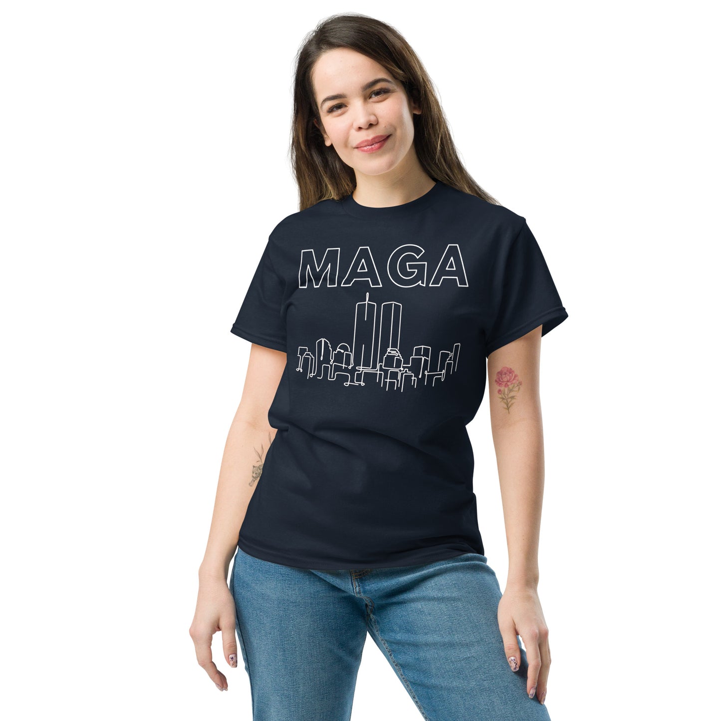 MAGA WTC Tee - White on Solid