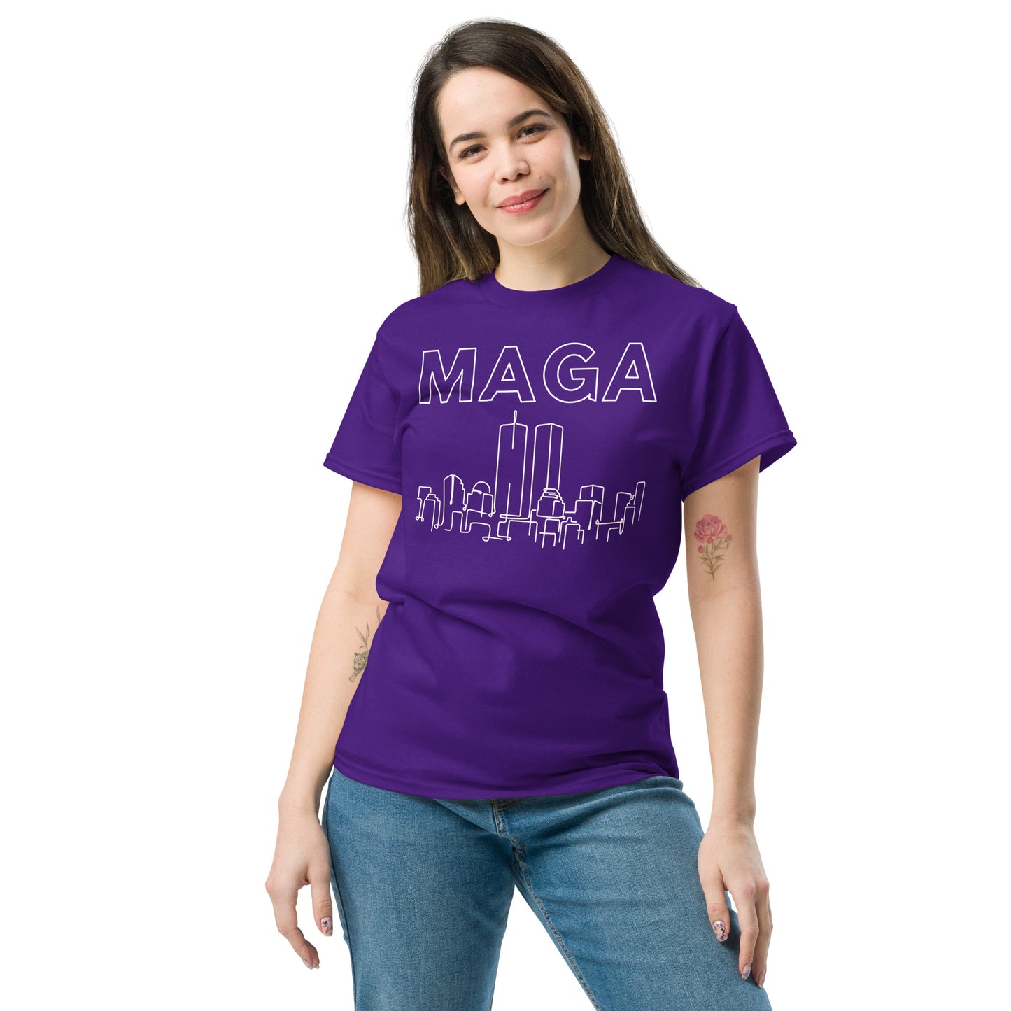 MAGA WTC Tee - White on Solid