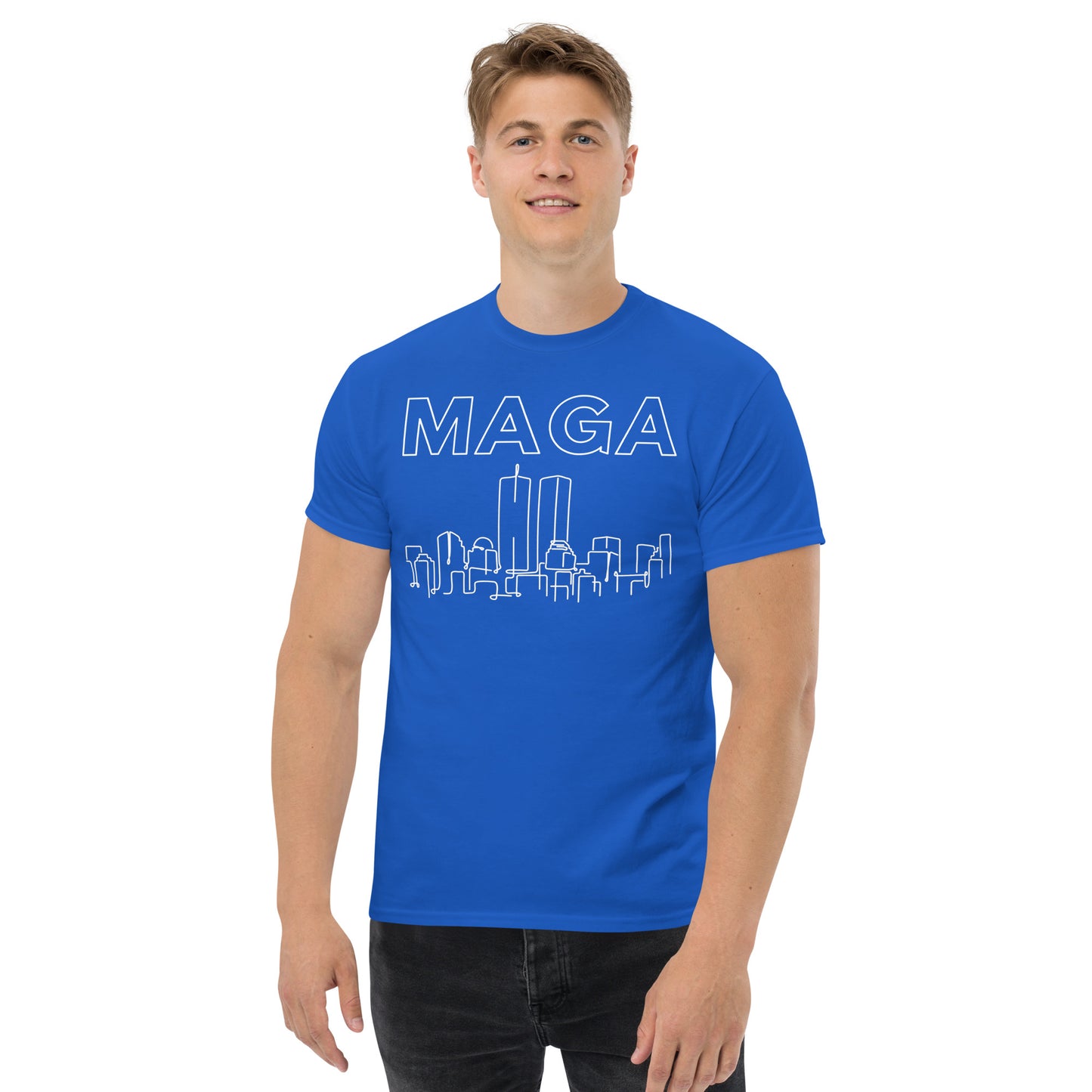 MAGA WTC Tee - White on Solid