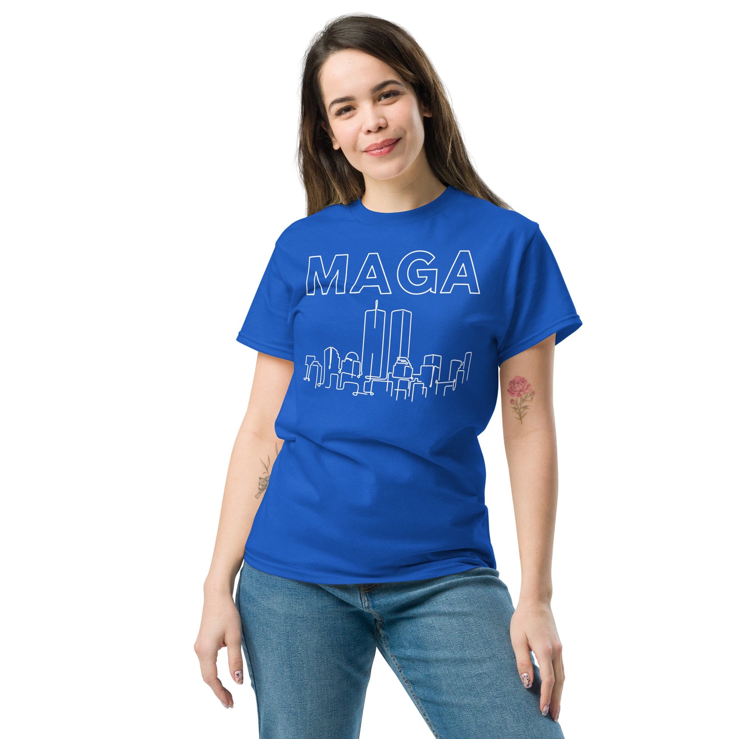 MAGA WTC Tee - White on Solid
