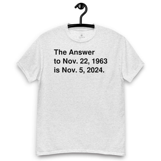 The Answer Tee - Black on White/Off White