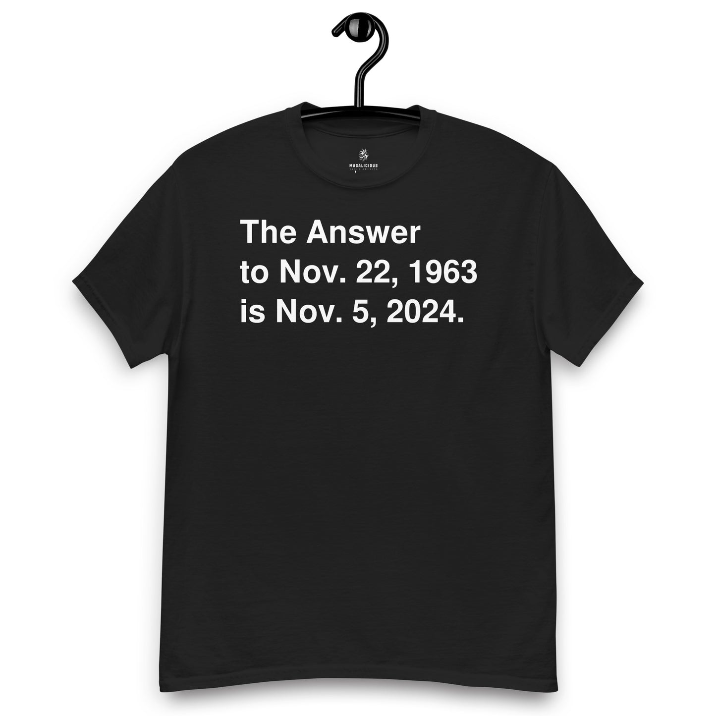 The Answer Tee - White on Black/Red