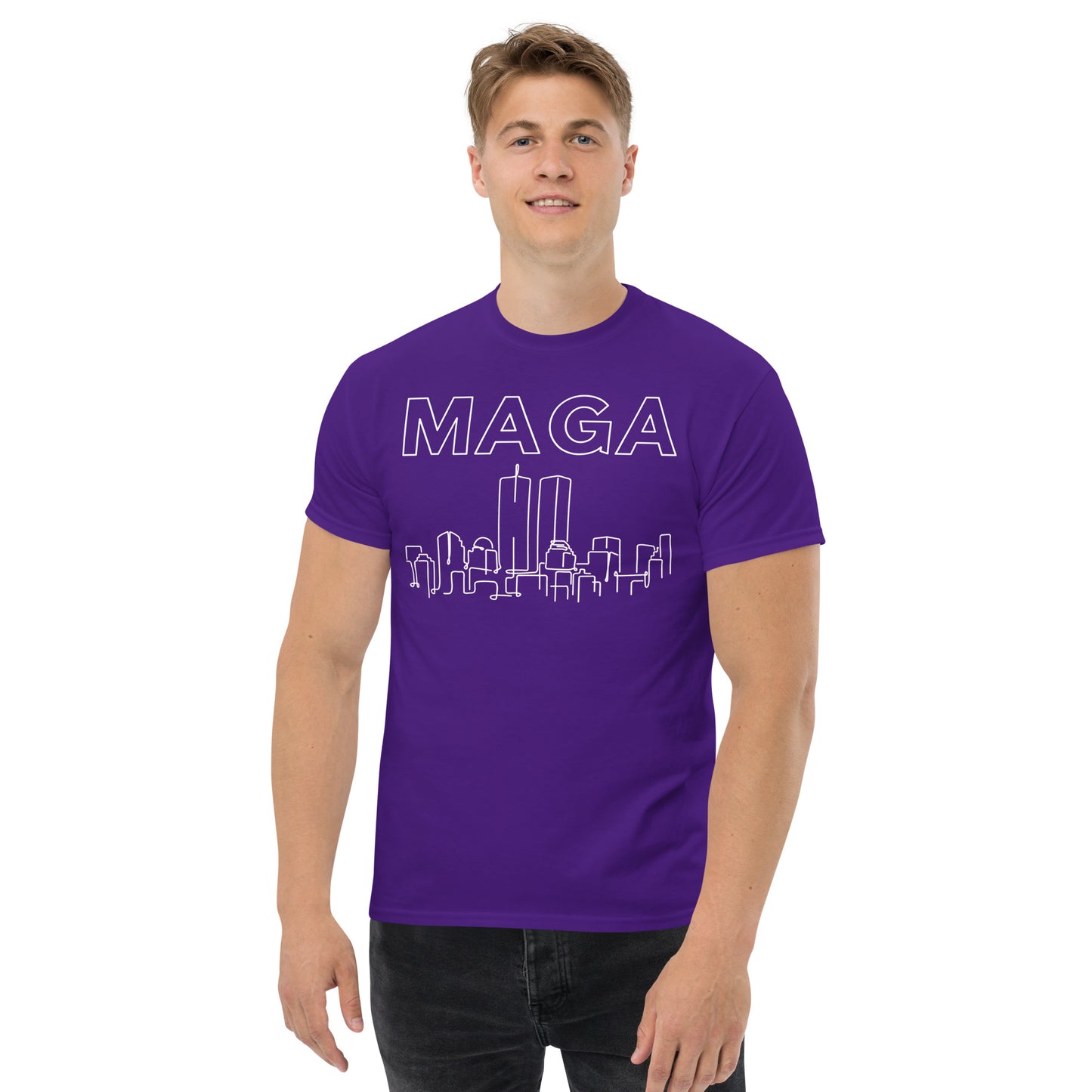 MAGA WTC Tee - White on Solid